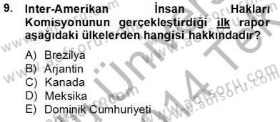 İnsan Hakları Ve Kamu Özgürlükleri Dersi 2013 - 2014 Yılı Tek Ders Sınav Soruları 9. Soru