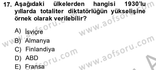 İnsan Hakları Ve Kamu Özgürlükleri Dersi 2014 - 2015 Yılı (Vize) Ara Sınav Soruları 17. Soru