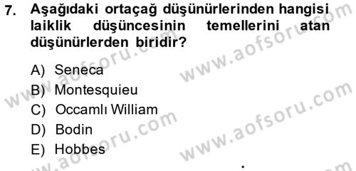 İnsan Hakları Ve Kamu Özgürlükleri Dersi 2014 - 2015 Yılı (Vize) Ara Sınav Soruları 7. Soru