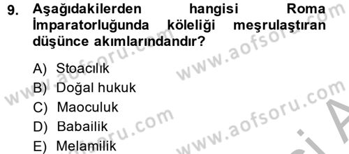 İnsan Hakları Ve Kamu Özgürlükleri Dersi 2014 - 2015 Yılı (Vize) Ara Sınav Soruları 9. Soru