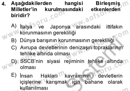 İnsan Hakları Ve Kamu Özgürlükleri Dersi 2014 - 2015 Yılı (Final) Dönem Sonu Sınav Soruları 4. Soru