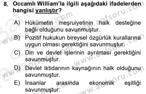 İnsan Hakları Ve Kamu Özgürlükleri Dersi 2015 - 2016 Yılı (Vize) Ara Sınav Soruları 8. Soru