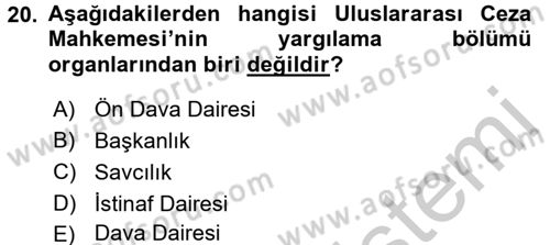 İnsan Hakları Ve Kamu Özgürlükleri Dersi 2016 - 2017 Yılı (Vize) Ara Sınav Soruları 20. Soru