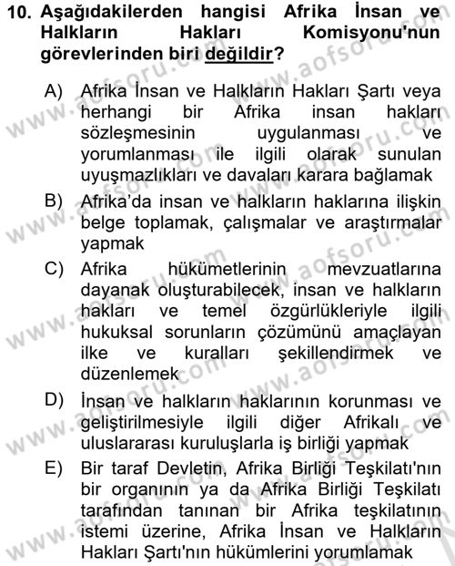 İnsan Hakları Ve Kamu Özgürlükleri Dersi 2016 - 2017 Yılı (Final) Dönem Sonu Sınav Soruları 10. Soru
