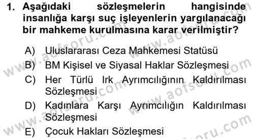 İnsan Hakları Ve Kamu Özgürlükleri Dersi 2017 - 2018 Yılı 3 Ders Sınav Soruları 1. Soru