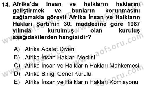 İnsan Hakları Ve Kamu Özgürlükleri Dersi 2018 - 2019 Yılı 3 Ders Sınav Soruları 14. Soru