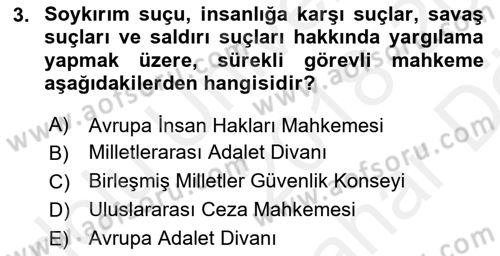 İnsan Hakları Ve Kamu Özgürlükleri Dersi 2018 - 2019 Yılı (Vize) Ara Sınav Soruları 3. Soru