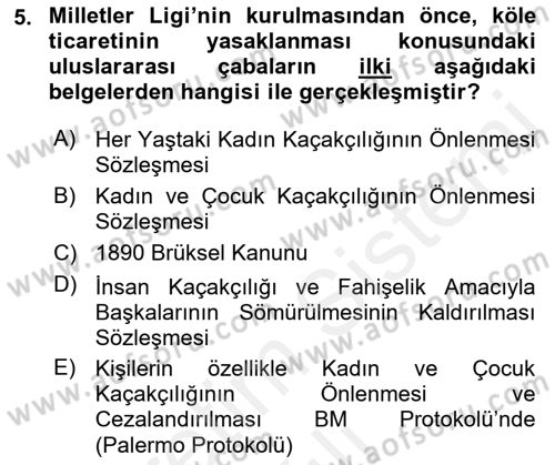 İnsan Hakları Ve Kamu Özgürlükleri Dersi 2018 - 2019 Yılı (Vize) Ara Sınav Soruları 5. Soru