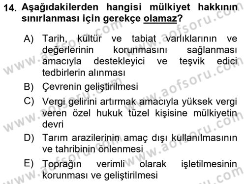 İnsan Hakları Ve Kamu Özgürlükleri Dersi 2018 - 2019 Yılı (Final) Dönem Sonu Sınav Soruları 14. Soru