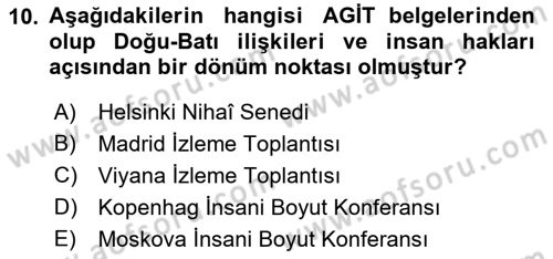 İnsan Hakları Ve Kamu Özgürlükleri Dersi 2018 - 2019 Yılı Yaz Okulu Sınav Soruları 10. Soru