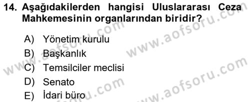 İnsan Hakları Ve Kamu Özgürlükleri Dersi 2019 - 2020 Yılı (Vize) Ara Sınavı 14. Soru