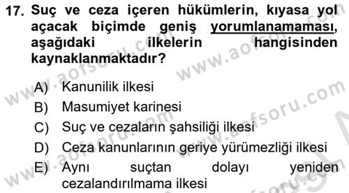İnsan Hakları Ve Kamu Özgürlükleri Dersi 2022 - 2023 Yılı Yaz Okulu Sınav Soruları 17. Soru