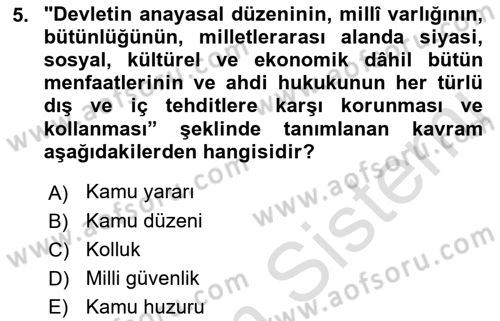 İnsan Hakları Ve Kamu Özgürlükleri Dersi 2022 - 2023 Yılı Yaz Okulu Sınavı 5. Soru