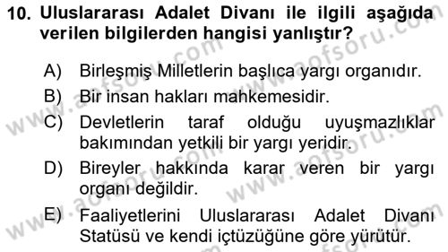 İnsan Hakları Ve Kamu Özgürlükleri Dersi 2024 - 2025 Yılı (Final) Dönem Sonu Sınav Soruları 10. Soru
