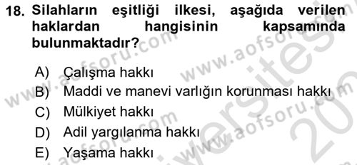 İnsan Hakları Ve Kamu Özgürlükleri Dersi 2024 - 2025 Yılı (Final) Dönem Sonu Sınav Soruları 18. Soru