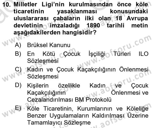 İnsan Hakları Ve Kamu Özgürlükleri Dersi 2025 - 2026 Yılı (Vize) Ara Sınav Soruları 10. Soru
