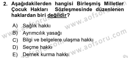 İnsan Hakları Ve Kamu Özgürlükleri Dersi 2025 - 2026 Yılı (Final) Dönem Sonu Sınav Soruları 2. Soru