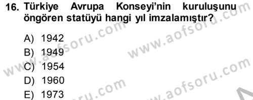 İnsan Hakları Ve Kamu Özgürlükleri -x Dersi 2013 - 2014 Yılı (Final) Dönem Sonu Sınav Soruları 16. Soru