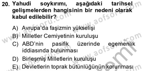 İnsan Hakları Ve Kamu Özgürlükleri -x Dersi 2014 - 2015 Yılı (Vize) Ara Sınav Soruları 20. Soru