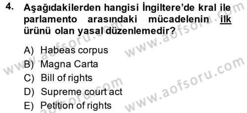 İnsan Hakları Ve Kamu Özgürlükleri -x Dersi 2014 - 2015 Yılı (Vize) Ara Sınav Soruları 4. Soru
