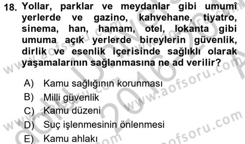 İnsan Hakları Ve Kamu Özgürlükleri -x Dersi 2016 - 2017 Yılı (Vize) Ara Sınav Soruları 18. Soru