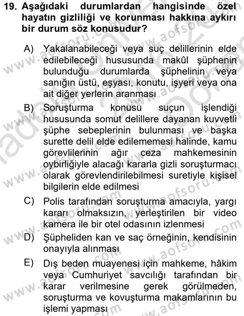 İnsan Hakları Ve Kamu Özgürlükleri -x Dersi 2016 - 2017 Yılı (Final) Dönem Sonu Sınav Soruları 19. Soru