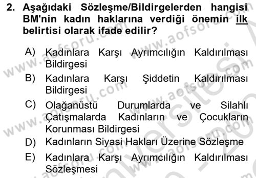İnsan Hakları Ve Kamu Özgürlükleri -x Dersi 2020 - 2021 Yılı Yaz Okulu Sınav Soruları 2. Soru