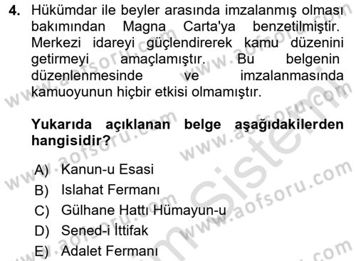 İnsan Hakları Ve Kamu Özgürlükleri -x Dersi 2020 - 2021 Yılı Yaz Okulu Sınav Soruları 4. Soru