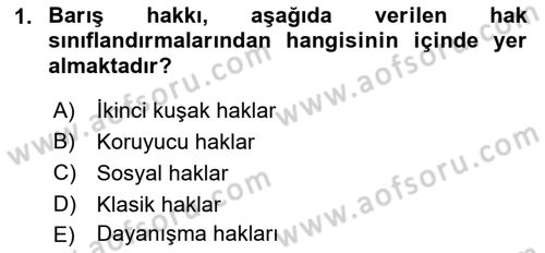 İnsan Hakları Ve Kamu Özgürlükleri -x Dersi 2022 - 2023 Yılı Yaz Okulu Sınav Soruları 1. Soru