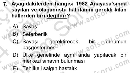 İnsan Hakları Ve Kamu Özgürlükleri -x Dersi 2023 - 2024 Yılı (Final) Dönem Sonu Sınav Soruları 7. Soru