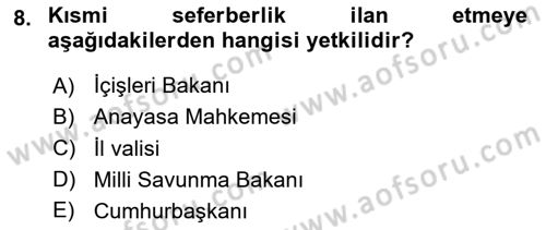 İnsan Hakları Ve Kamu Özgürlükleri -x Dersi 2023 - 2024 Yılı Yaz Okulu Sınav Soruları 8. Soru
