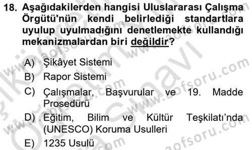 İnsan Hakları Ve Kamu Özgürlükleri -x Dersi 2025 - 2026 Yılı (Vize) Ara Sınav Soruları 18. Soru