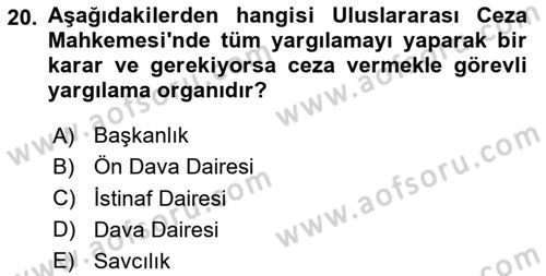 İnsan Hakları Ve Kamu Özgürlükleri -x Dersi 2025 - 2026 Yılı (Vize) Ara Sınav Soruları 20. Soru