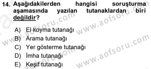 Kalem Mevzuatı Dersi 2015 - 2016 Yılı (Vize) Ara Sınav Soruları 14. Soru