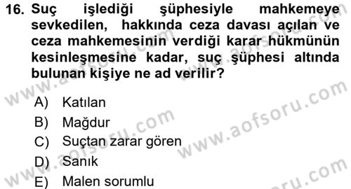 Kalem Mevzuatı Dersi 2016 - 2017 Yılı (Vize) Ara Sınavı 16. Soru