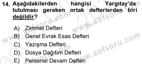 Kalem Mevzuatı Dersi 2017 - 2018 Yılı 3 Ders Sınavı 14. Soru