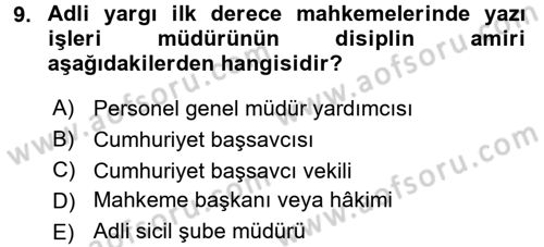 Kalem Mevzuatı Dersi 2017 - 2018 Yılı (Vize) Ara Sınavı 9. Soru