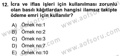 Kalem Mevzuatı Dersi 2018 - 2019 Yılı 3 Ders Sınavı 12. Soru