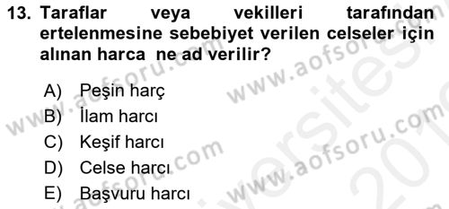 Kalem Mevzuatı Dersi 2018 - 2019 Yılı (Vize) Ara Sınavı 13. Soru