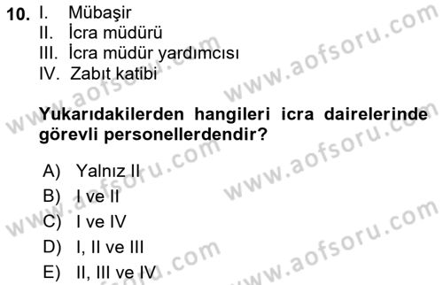 Kalem Mevzuatı Dersi 2018 - 2019 Yılı Yaz Okulu Sınavı 10. Soru