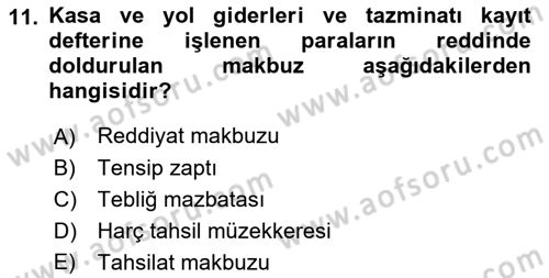 Kalem Mevzuatı Dersi 2018 - 2019 Yılı Yaz Okulu Sınavı 11. Soru