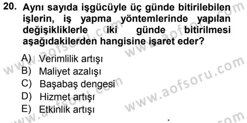 Büro Teknolojileri Dersi 2012 - 2013 Yılı (Final) Dönem Sonu Sınav Soruları 20. Soru