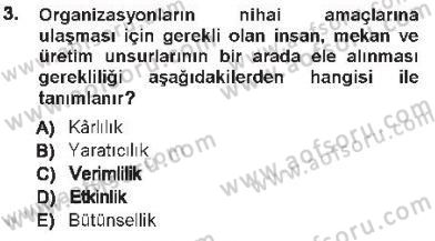 Büro Teknolojileri Dersi 2012 - 2013 Yılı Tek Ders Sınav Soruları 3. Soru