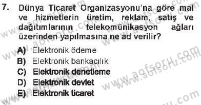 Büro Teknolojileri Dersi 2012 - 2013 Yılı Tek Ders Sınav Soruları 7. Soru