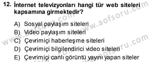 Büro Teknolojileri Dersi Ara Sınavı Deneme Sınav Soruları 12. Soru
