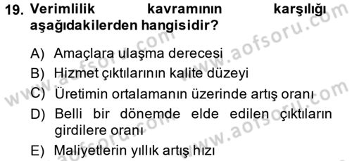 Büro Teknolojileri Dersi 2013 - 2014 Yılı (Final) Dönem Sonu Sınav Soruları 19. Soru