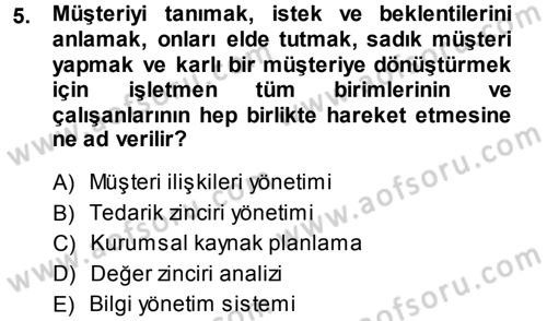 Büro Teknolojileri Dersi 2013 - 2014 Yılı (Final) Dönem Sonu Sınav Soruları 5. Soru