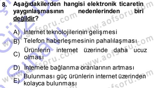 Büro Teknolojileri Dersi 2014 - 2015 Yılı (Vize) Ara Sınavı 8. Soru