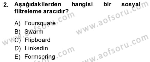 Büro Teknolojileri Dersi 2014 - 2015 Yılı (Final) Dönem Sonu Sınav Soruları 2. Soru