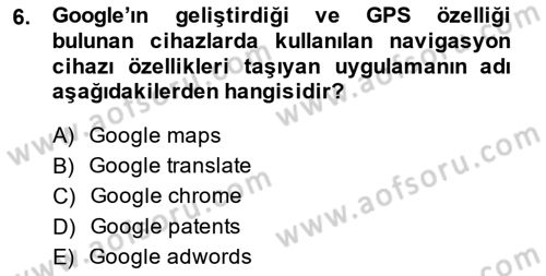 Büro Teknolojileri Dersi 2014 - 2015 Yılı (Final) Dönem Sonu Sınav Soruları 6. Soru